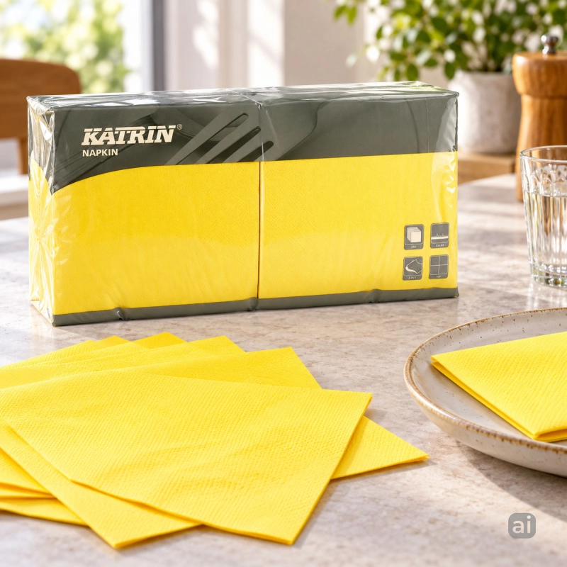 Serwetki Katrin Lunch 33x33 cm, 2-warstwowe, żółte, 250 szt.-ab0e46dbd992b641e626fdbe5ca578ed