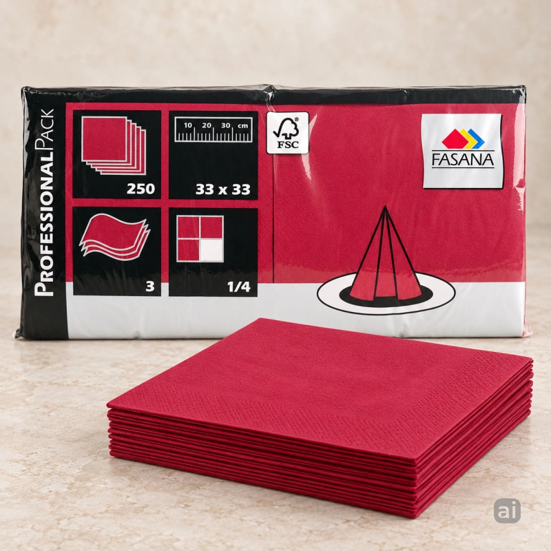 Serwetki Fasana Lunch 33x33 3w bordowe 250 sztuk-13cb645014917d7491f40d8c4e434639